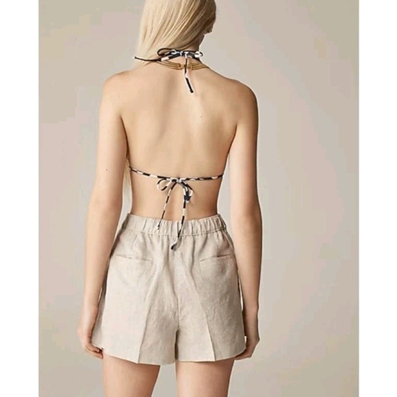 J. Crew NWT Linen Blend Relaxed Fit High Waist Shorts Beige Women's XL - Picture 2 of 11